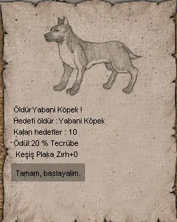 Av Görevleri Listesi